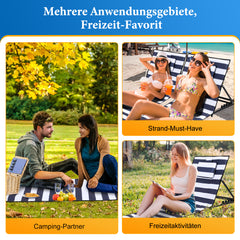 SWANEW Strandmatte, Strandliege Klappbar Beachmatte, 5-stufig Verstellbar Rückenlehne