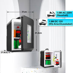 SWANEW 2in1 Mini Kühlschrank Kühlbox 15L, Tragbarer Kühl- und Heizkühlschrank mit 220V AC/12V DC für den Auto- und Heimgebrauch [Energieklasse F]