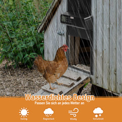 SWANEW Automatische Hühnerklappe mit Timer/Manuell/Anti-Tamper Modus, elektrische Hühnerklappe, LED Display, Intelligenter Einklemmschutz Automatisch Hühnertür, Türöffner für Hühnerstall