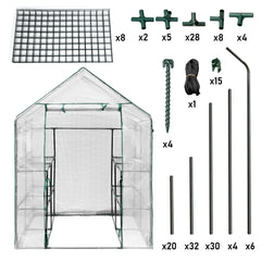 SWANEW Foliengewächshaus Gewächshaus Begehbares Gartenhäuschen Tomatenhaus