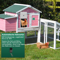 SWANEW Hühnerklappe Automatische Hühnertür Mit Fernsteuerung, für sichere Hühnerhaltung, Multi-Modi-hühnerklappe, 30x60cm