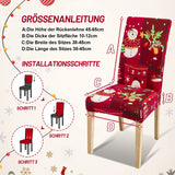 SWANEW Weihnachtliche Stuhlhussen, 4/8/12er Set Elastische Universelle Stuhlüberzug