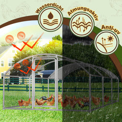 Hühnerstall Freilaufgehege 3x6x2m Kuppel Dach