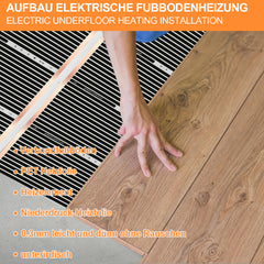 SWANEW Infrarot Heizfolie, Elektrische Fußbodenheizung, 220W/㎡