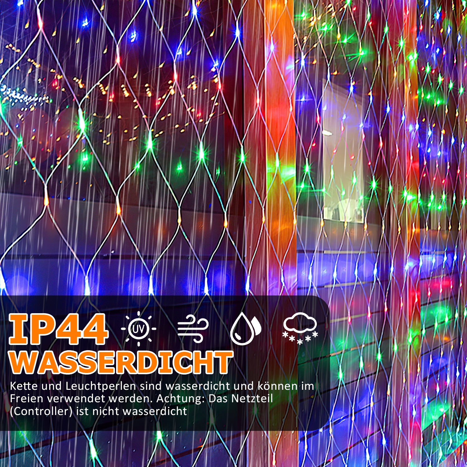 SWANEW LED Lichternetz Außen LED Lichtervorhang Lichterkette Netzlicht – Swanew