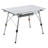 SWANEW Campingtisch Klapptisch Höhenverstellbar, Campingtisch Klappbar, Camping Tisch mit Aufrollbarer Tischplatte und Tragetasche, Aluminiumrahmen