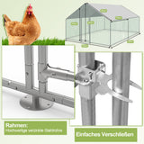 SWANEW Hühnerstall Freilaufgehege, 3x3x2m, Verzinkter Stahl Kleintierstall Hühnerhaus
