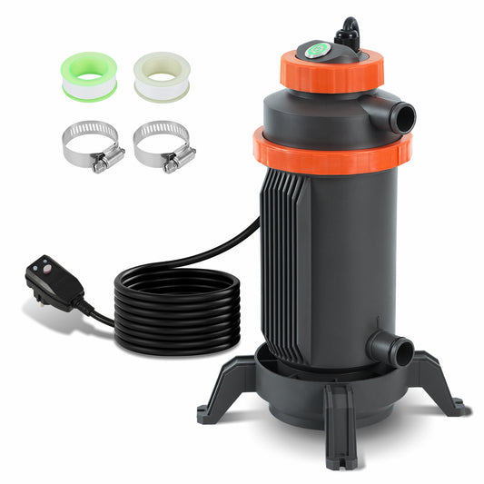 SWANEW Poolheizung Elektrisch, 3KW Pool Heizung, Warmwasser Heizung für Pools, Schnittstelle 32-38 mm