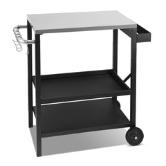 SWANEW Grillwagen, Grilltisch Höhenverstellbar, BBQ Arbeitsfläche, auf Rädern