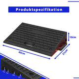 SWANEW Bordsteinrampe Gummi, Auffahrrampe, 2 Stück 10cm Hoch, Schwellenrampe mit Griff