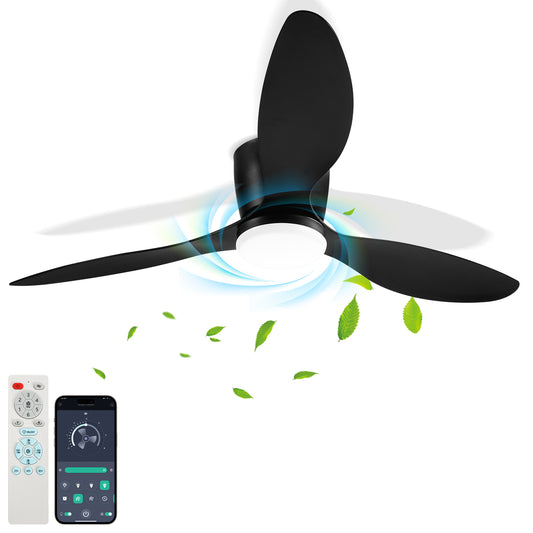 SWANEW Deckenventilator Leise mit Licht φ132cm 40W Fernbedienung Deckenventilator mit Beleuchtung LED Fan Licht 3 Flügel, Timer, 6 Geschwindigkeiten
