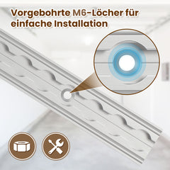 SWANEW 4-12x 1M Airlineschienen, Airlineschiene mit 8 Doppelhaken, für Transporter, Wohnwagen, LKWS
