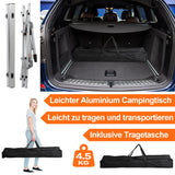 SWANEW Campingtisch Klapptisch Höhenverstellbar, Campingtisch Klappbar, Camping Tisch mit Aufrollbarer Tischplatte und Tragetasche, Aluminiumrahmen