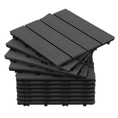 SWANEW WPC Terrassenfliesen, 30x30CM, Gartenfliesen