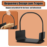 SWANEW Feuerholzablage Tragbarer Kaminholzkorb mit Griff Kompakter Kaminholzregal  40x30x46cm