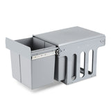 SWANEW 2x Abfallsammler, Einbau Mülleimer 2 x 15L, Mülltrennungssystem Mülleimer küche, Abfalleimer mit Teleskopschienen, für Schränke ab 350 mm Breite