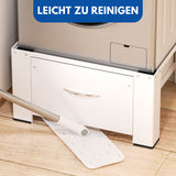 SWANEW Waschmaschinen Untergestell - Waschmaschine Sockel mit integrierter Schublade, verstellbares Podest, 62.5x54.5x32.5cm
