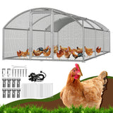 SWANEW Hühnerstall, 3x6x2m Kuppel Dach Hühnerhaus Freilaufgehege, Tiergehege