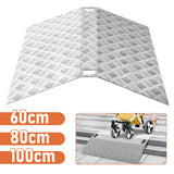 SWANEW Türschwellenrampe, Rollstuhlrampe, 60/80/100cm Alu Auffahrrampe, Schwellenbrücke