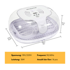 Brutautomat Vollautomatisch Inkubator für 16 Hühnereier