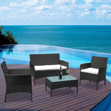 Polyrattan Sitzgruppe Set, Balkonmöbel, Gartenmöbel Set mit Sitzkissen, Lounge-Set, Terrassenmöbel für Balkon, Terrasse