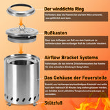 SWANEW Rauchfreie Feuerschale, Mini Tischkamin, Feuertonne