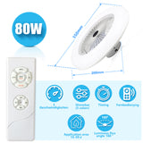 SWANEW Deckenventilator mit Beleuchtung, Deckenleuchte mit Ventilator, 80W, Ø55cm, 3 Windgeschwindigkeiten