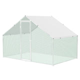 SWANEW Hühnerstall Freilaufgehege 3x3x2m, Hühnerhaus mit Schloss, Geflügelstall, Verzinkter Stahl