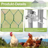 SWANEW Hühnerstall Freilaufgehege, 3x3x2m, Verzinkter Stahl Kleintierstall Hühnerhaus