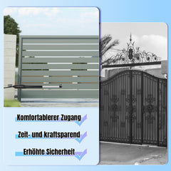 SWANEW Automatischer Flügeltorantrieb, Doppelflügeltorantrieb, mit 6 Fernbedienungen, Warnleuchte