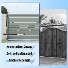 SWANEW Flügeltorantrieb Automatischer, Drehtorantrieb Toröffner, 50W 300kgx2, Doppelflügeltorantrieb