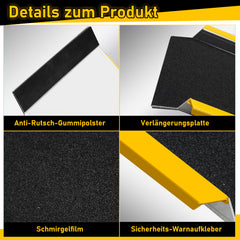 SWANEW 2 Stück Auffahrrampe, 118cm Alu Rollstuhlrampe, Laderampe Tragfähigkeit 300kg