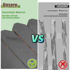 SWANEW Rasenkante Holz, Beetumrandung, Steckzaun, Gartenpalisade