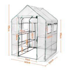 SWANEW Foliengewächshaus Gewächshaus Begehbares Gartenhäuschen Tomatenhaus