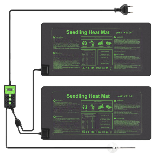 SWANEW Heizmatte Pflanzen mit Thermostat, Wärmematte, IP67 Wasserdicht, 27W/55W