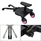 SWANEW Buggy Board mit Sitz, Kiddy Board Trittbrett, Universal Stehbrett, 360°Zweirad Design, Kinderwagen Zubehör, mit Kinderwagensitz, passend für jeden Kinderwagen erhältlich