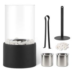 SWANEW Bioethano Tischkamin, Dekokamin, Rund Tischfeuer, 12 x 22 cm