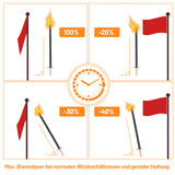 SWANEW Wachsfackeln mit Handschutz, 90-100 min Brenndauer Wachs-Fackeln mit Langem Griff, Outdoor Fackeln für Wanderung & Party & Garten