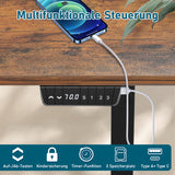 SWANEW Schreibtisch, Elektrischer Höhenverstellbarer Tischgestell 3 Memory-Steuerung, Mit Tischplatte, Standing Desk