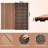 WPC Terrassenfliesen, 30x30 cm/30x60 cm Balkon Bodenfliese, Gartenfliesen mit Klick-System, Terrassendielen Balkonfliesen Klickfliesen, Anthrazit, Braun