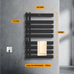 SWANEW Badheizkörper Handtuchhalter 425W, Handtuchheizkörper mit Fernbedienung