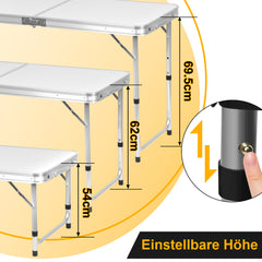 SWANEW Campingküche Küchenbox Zwei Desktops Windschutz Alu Spritzschutz Faltschrank
