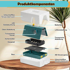 SWANEW 10 Eier Brutmaschine Vollautomatisch, Brutautomat Vollautomatisch Hühner mit Feuchtigkeitsüberwachung und Automatischer Eierrotation