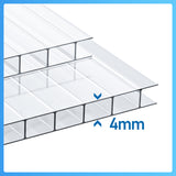SWANEW 14x Polycarbonat Hohlkammerstegplatte Doppelstegplatte UV-beständigen Stegplatte Gewächshausplatte Für Gewächshaus Gartenbau Carports 60.5 x 121cm, 4mm | 10,25 m², Transparent
