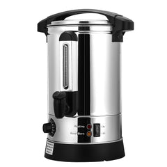 SWANEW Glühweinkocher 8L Glühweinkessel Edelstahl mit Auffangschale Zapfhahn Temperatureinstellung 30-110°C Glühweinautomat Heißgetränkespender