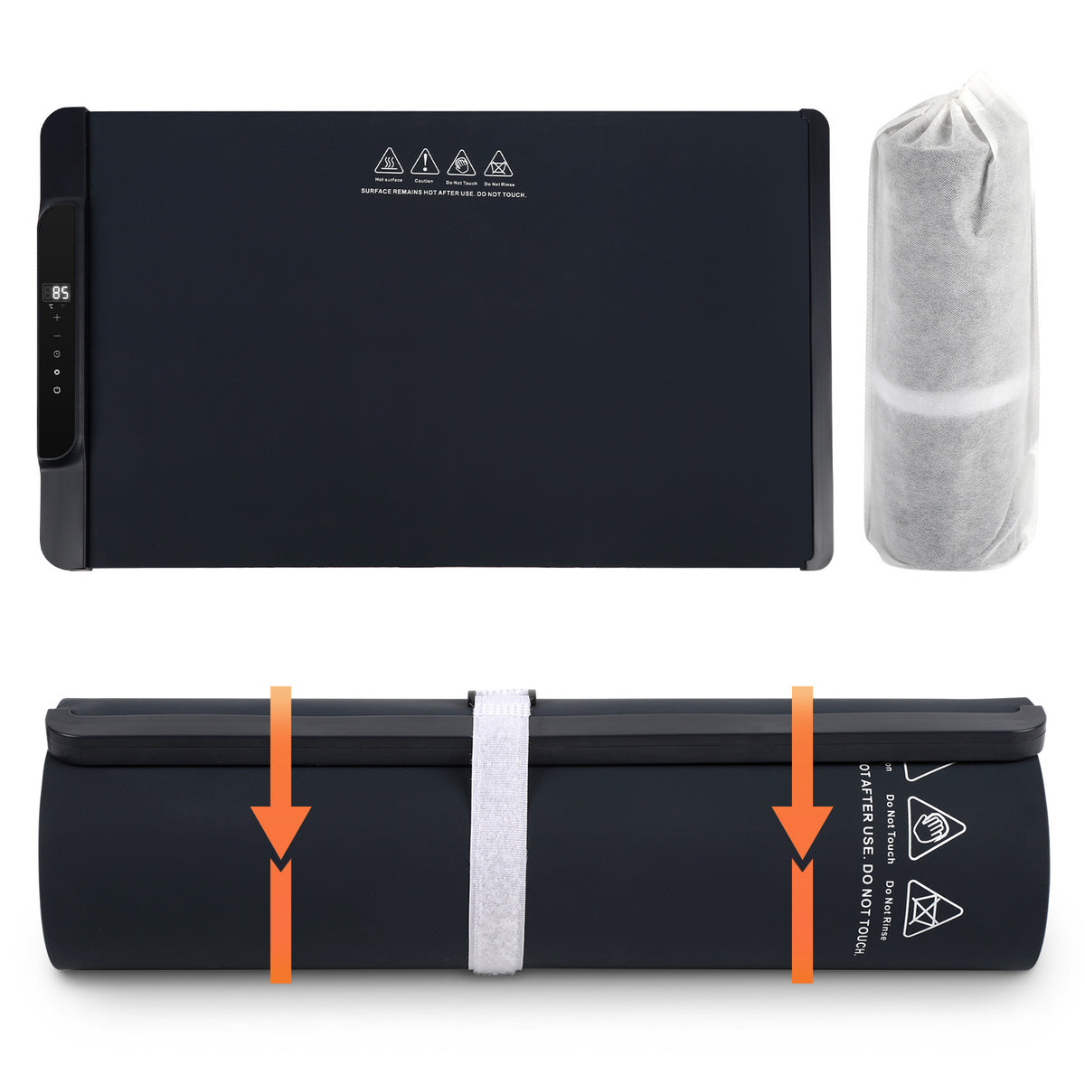 SWANEW Warmhalteplatte Elektrisch, 240W Faltbare Speisenwärmer, mit  Kindersicherung, 65x38 cm