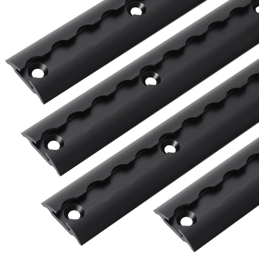 SWANEW Airlineschienen, Zurrschienen Alu halbrund mit Zurrösen und Endkappen, schwarz