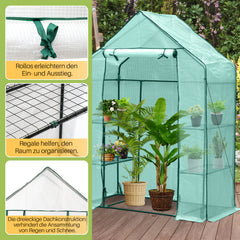SWANEW Foliengewächshaus Gewächshaus Begehbares Gartenhäuschen Tomatenhaus