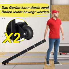 SWANEW Mehrzweckleiter, Gerüst, Alu Arbeitsgerüst, Gelenkleiter 4 in 1, Belastbar bis max. 150 Kg