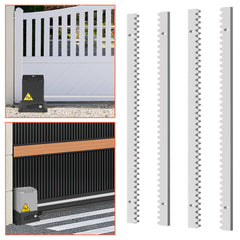 SWANEW Zahnstange verzinktem Stahl für Schiebetorantrieb, Schiebetor Toröffner, 2M Zahnschiene 4 Stück (jede 50 cm lang)